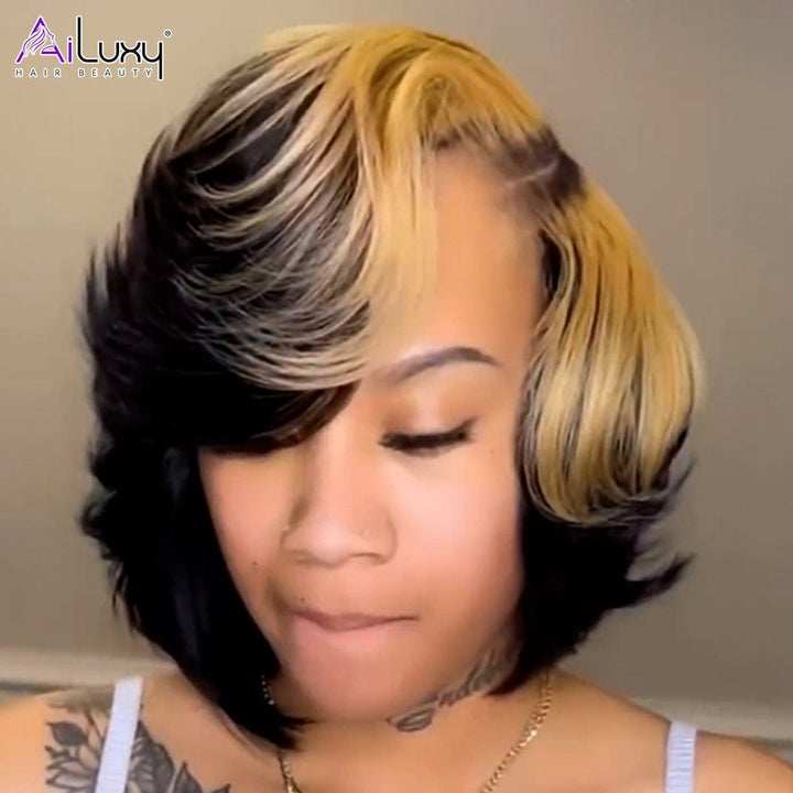 ailuxyhair-fr AILUXY Lisse Pixie Cut Perruque 100% Cheveux Humains