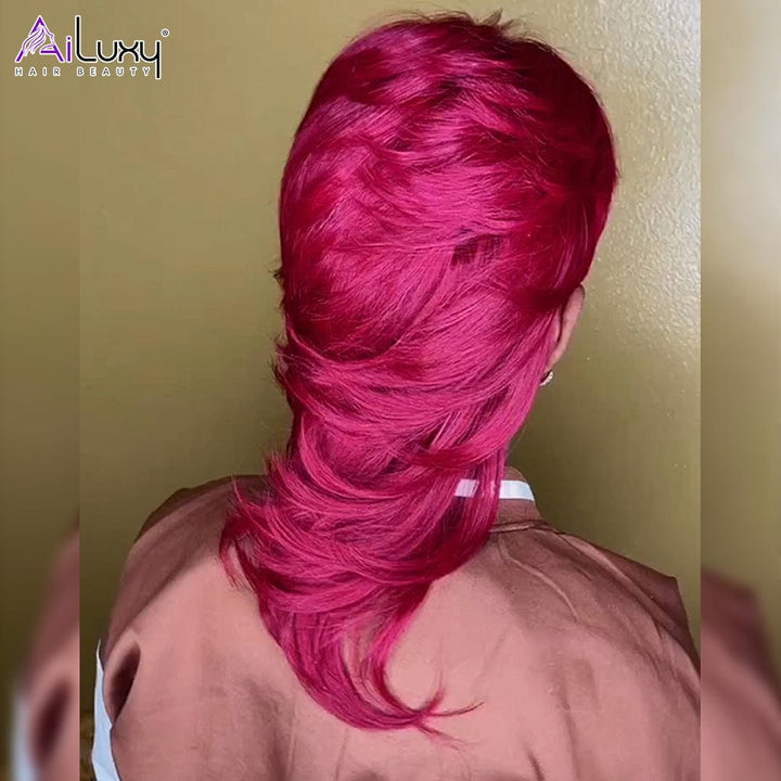 ailuxyhair-fr AILUXY Longue 99J Mulet Perruque 100% Cheveux Humains comme sur la vidéo