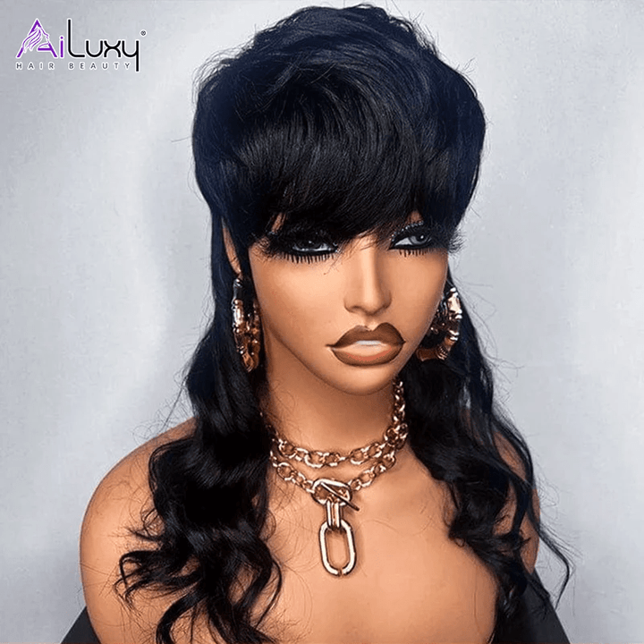 ailuxyhair-fr AILUXY Longue 99J Mulet Perruque 100% Cheveux Humains comme sur la vidéo