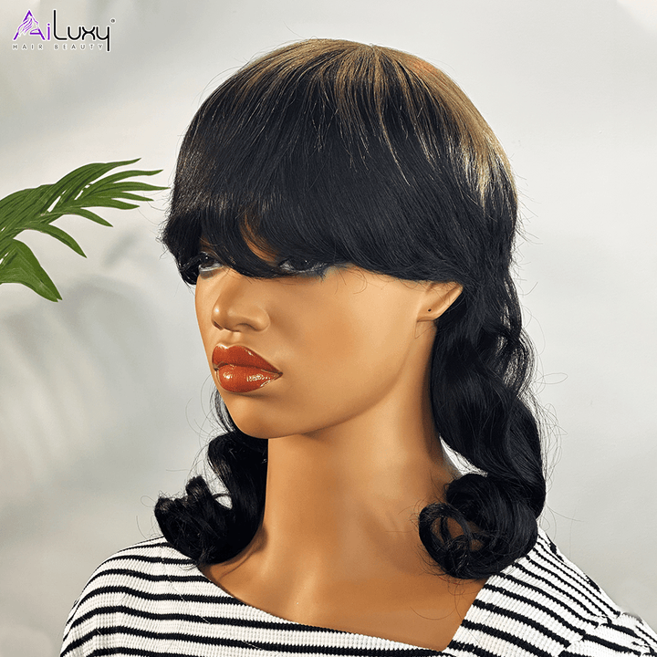 ailuxyhair-fr AILUXY Longue Abricot Mulet Perruque 100% Cheveux Humains comme sur la vidéo