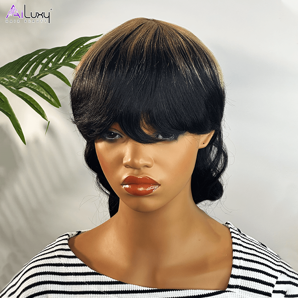 ailuxyhair-fr AILUXY Longue Abricot Mulet Perruque 100% Cheveux Humains comme sur la vidéo