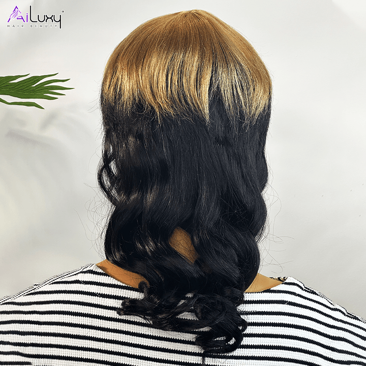 ailuxyhair-fr AILUXY Longue Abricot Mulet Perruque 100% Cheveux Humains comme sur la vidéo