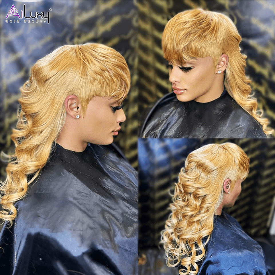 ailuxyhair-fr AILUXY Longue Abricot Mulet Perruque 100% Cheveux Humains comme sur la vidéo