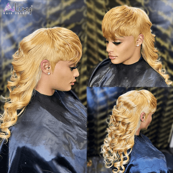 ailuxyhair-fr AILUXY Longue Abricot Mulet Perruque 100% Cheveux Humains comme sur la vidéo