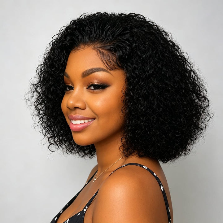 ailuxyhair-fr AILUXY Magnifique Perruque Bob Bouclé Noir 13X4 Lace Front Cheveux Humains