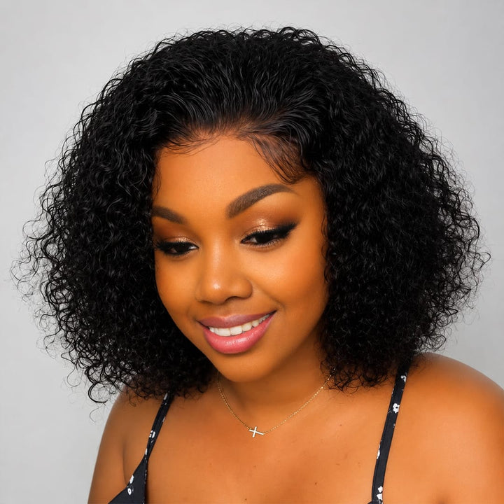 ailuxyhair-fr AILUXY Magnifique Perruque Bob Bouclé Noir 13X4 Lace Front Cheveux Humains
