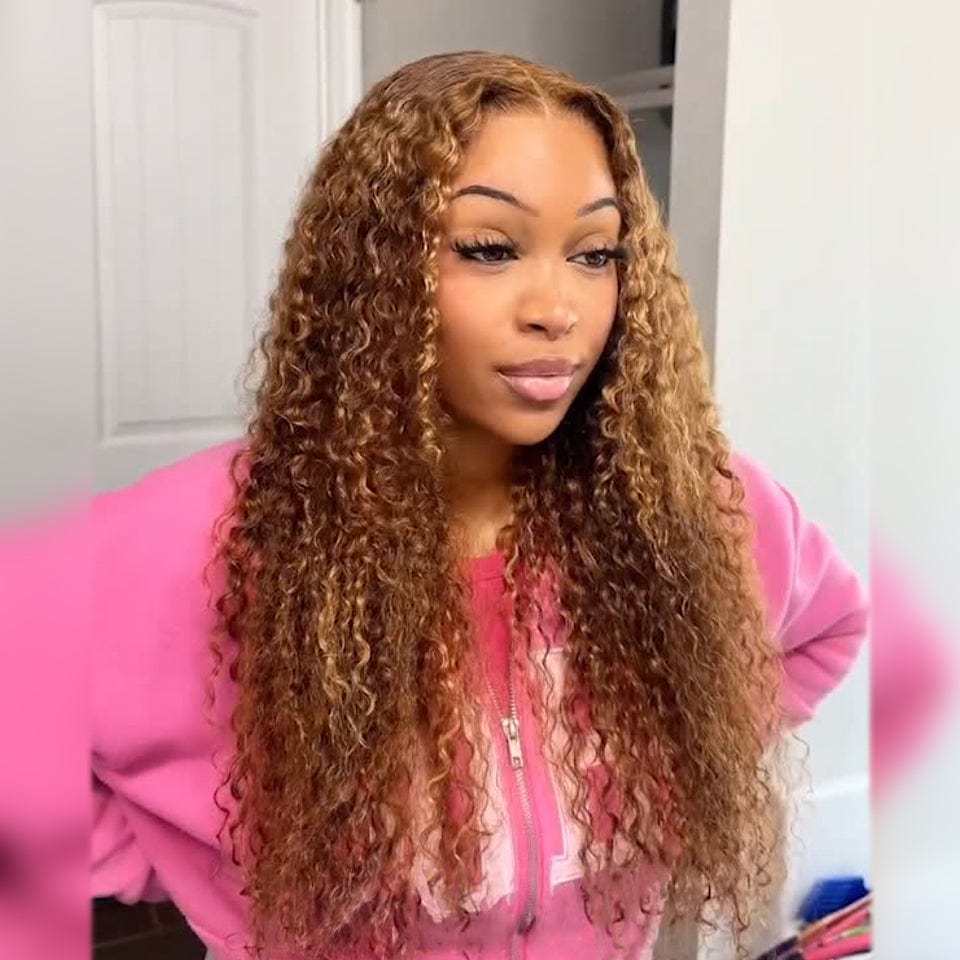 ailuxyhair-fr AILUXY Nouvelle Collection Printemps Perruque 13x4 Lace perruque bouclée couleur Brun et soleil