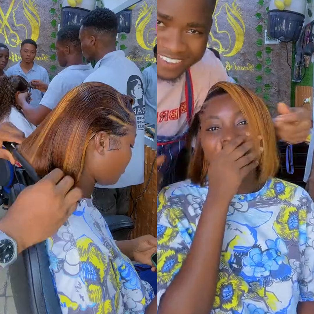 ailuxyhair-fr AILUXY Perruque 13x4 Brésilienne Lisse Couleur Ombré Marron