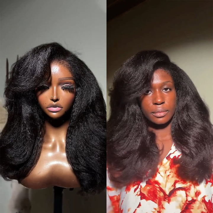 ailuxyhair-fr AILUXY Perruque  13X4 Lace Front 100% Cheveux Humains, Texture Ondulée Naturelle, Volume XXL pour un Look Authentique