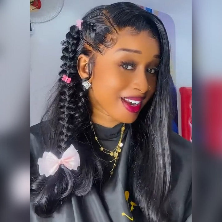 ailuxyhair-fr AILUXY Perruque 13x4 Lace Frontal Cheveux 100% naturels, rendu identique à la photo, avec un style tressé charmant