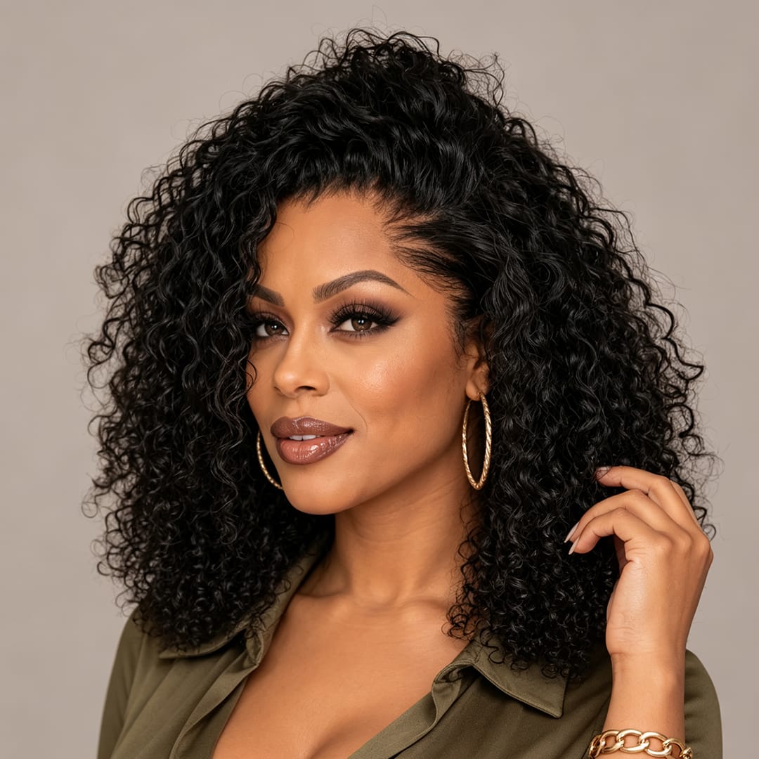 ailuxyhair-fr AILUXY Perruque Afro Bouclée Noire Grand Volume, Boucles Serrées Look Très Naturel