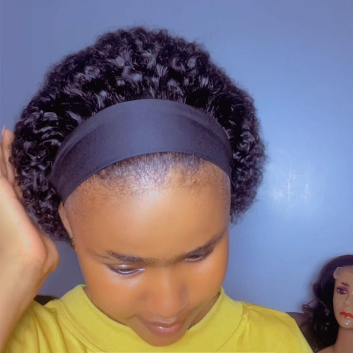 ailuxyhair-fr AILUXY Perruque Bandeau à Boucles Noir uni ou Mèches Caramel, Votre Nouveau Look Instantané