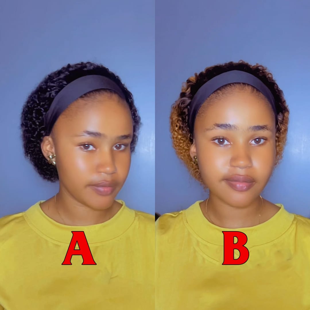 ailuxyhair-fr AILUXY Perruque Bandeau à Boucles Noir uni ou Mèches Caramel, Votre Nouveau Look Instantané