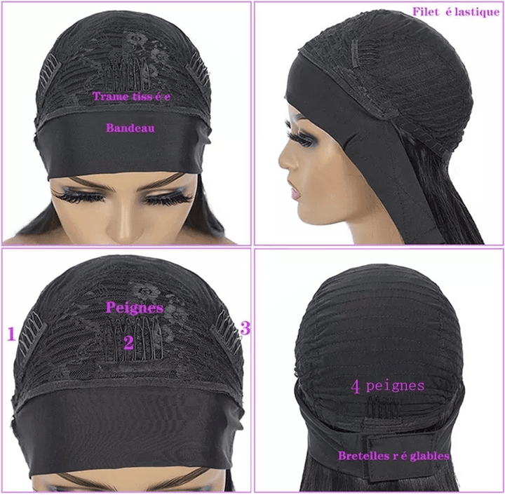 ailuxyhair-fr AILUXY Perruque Bandeau Bouclé Noir Bob Perruque 100% Cheveux Humains