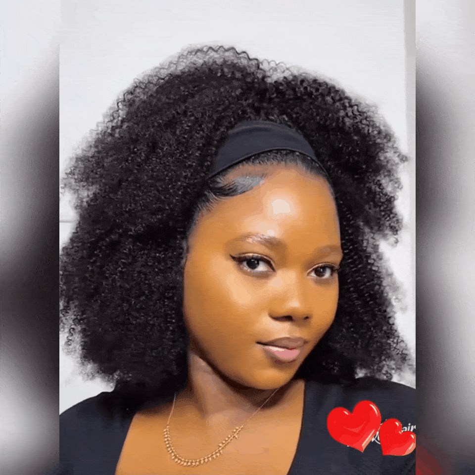 ailuxyhair-fr AILUXY Perruque Bandeau Bouclé Noir Bob Perruque 100% Cheveux Humains| Perruque Romantique