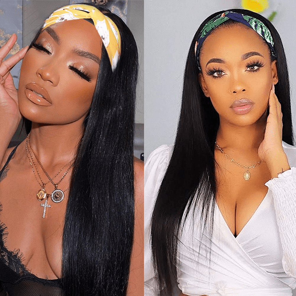 ailuxyhair-fr AILUXY Perruque Bandeau Lisse Longue Noir Perruque 100% Cheveux Humains