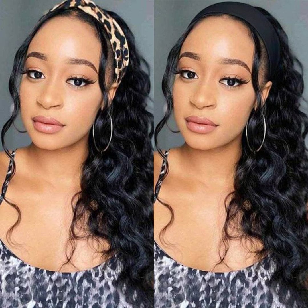 ailuxyhair-fr AILUXY Perruque Bandeau Natural Wave Longue Noir Perruque 100% Cheveux Humains