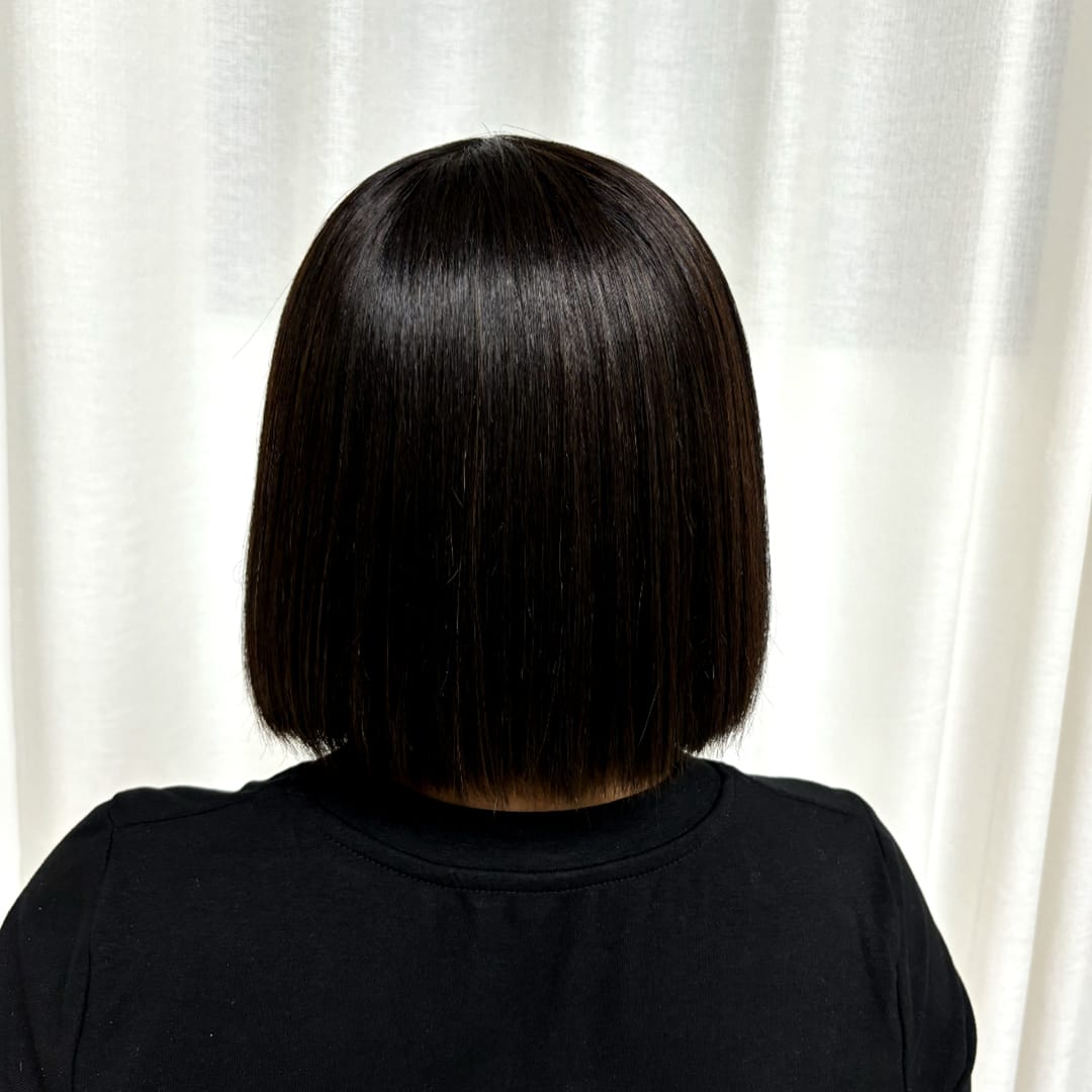 ailuxyhair-fr AILUXY Perruque Bob Courte Lisse en Cheveux Humains avec Frange, Perruque carré court Frange droite  Cheveux lisses