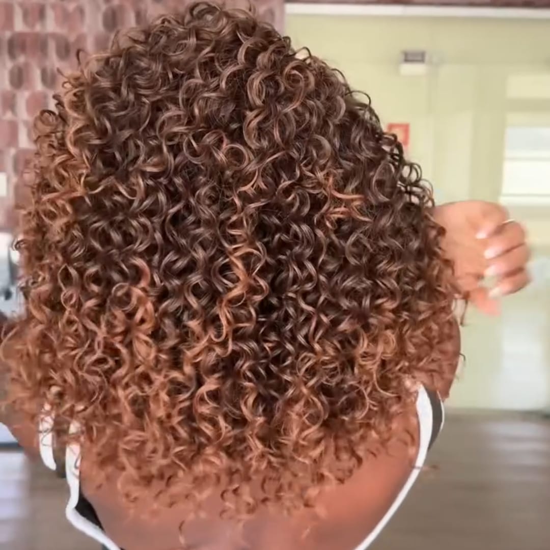 ailuxyhair-fr Ailuxy Perruque bouclée volume marron ombré caramel, style afro, confortable, prêt à porter