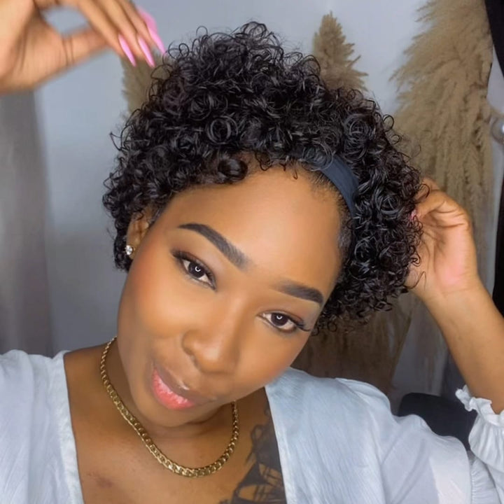 ailuxyhair-fr AILUXY Perruque Boucles Courtes Parfaites Avec Bandeau, Sans Effort au Quotidien