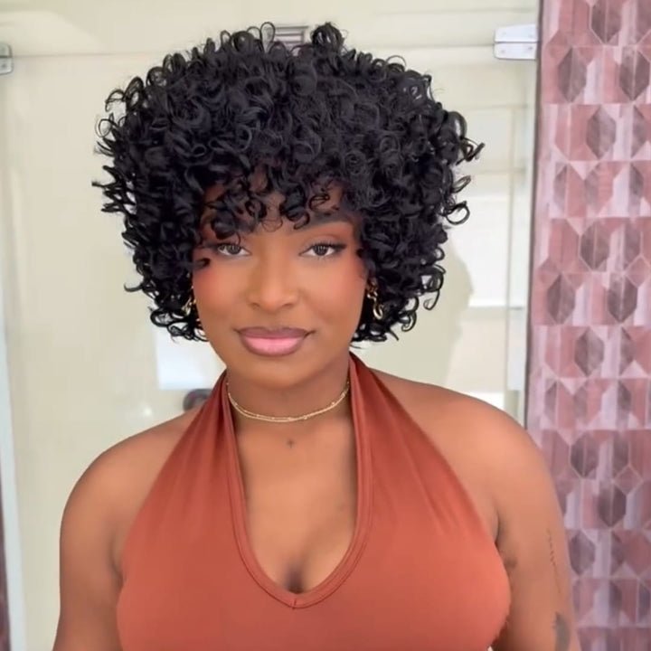 ailuxyhair-fr AILUXY Perruque Bouclettes Volumineuses Kinky Curly  Cheveux Vierges Humains Look Très Naturel