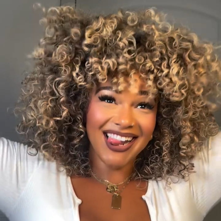 ailuxyhair-fr AILUXY Perruque Cheveux Bouclés Volume Blond Mêlé | Boucles Naturelles & Ultra‑Volumineuses