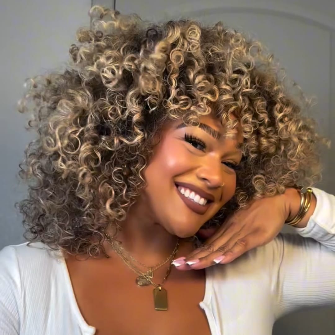 ailuxyhair-fr AILUXY Perruque Cheveux Bouclés Volume Blond Mêlé | Boucles Naturelles & Ultra‑Volumineuses