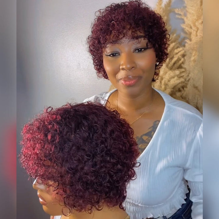 ailuxyhair-fr AILUXY Perruque Cheveux Crépus Bordeaux, Style Chic et Facile à Porter