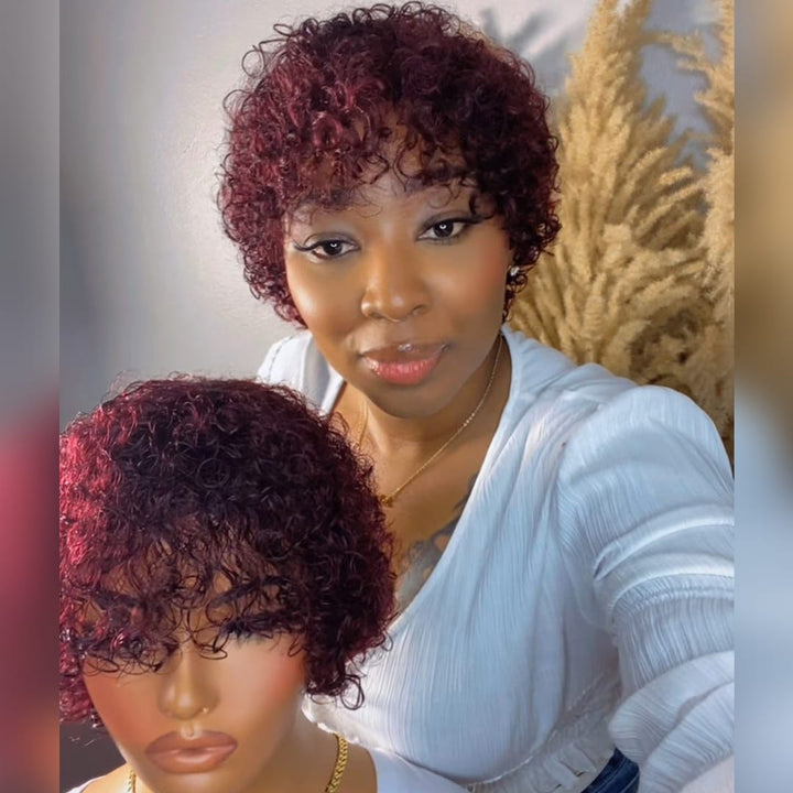 ailuxyhair-fr AILUXY Perruque Cheveux Crépus Bordeaux, Style Chic et Facile à Porter