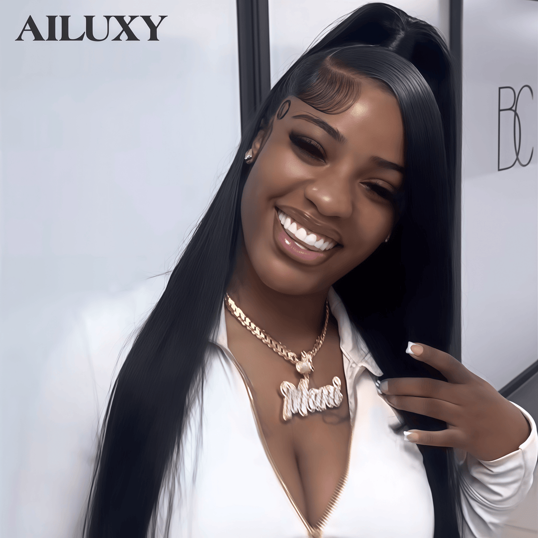 ailuxyhair-fr AILUXY Perruque Cheveux Humains 100% | Dentelle 13×4 Frontale, Coiffure Lisse Parfaite Comme sur la Photo – Qualité Premium
