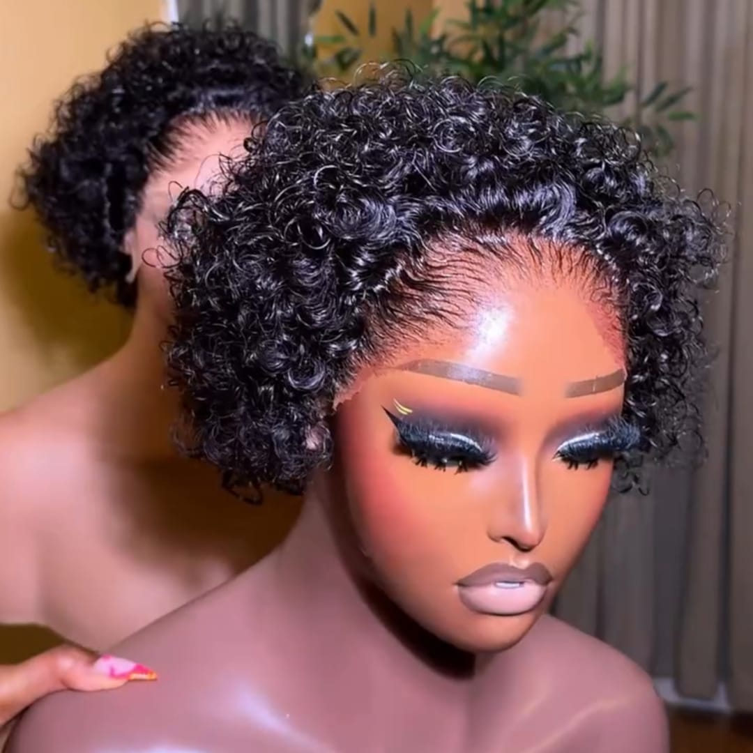 ailuxyhair-fr AILUXY Perruque Courte à Petites Boucles Afro ,Avec 13x4 Lace Front Invisible, Style Rétro et Dynamique, Très Facile à Installer, Idéale pour un Look Authentique