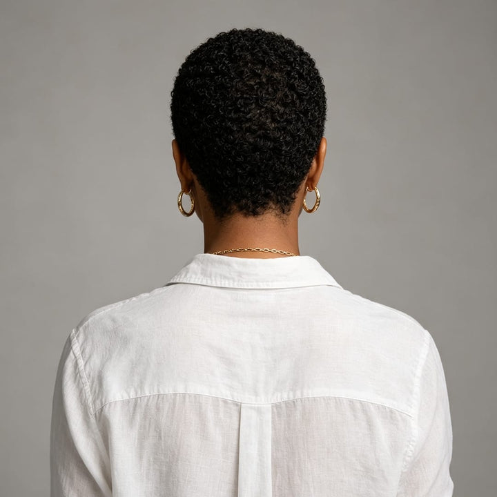 ailuxyhair-fr Ailuxy Perruque courte bouclette afro deux versions : sel et poivre gris naturel / noir uni, cheveux humains coupe pixie ultra confortable