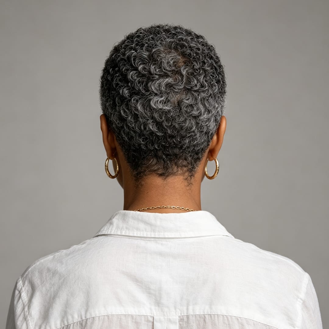 ailuxyhair-fr Ailuxy Perruque courte bouclette afro deux versions : sel et poivre gris naturel / noir uni, cheveux humains coupe pixie ultra confortable