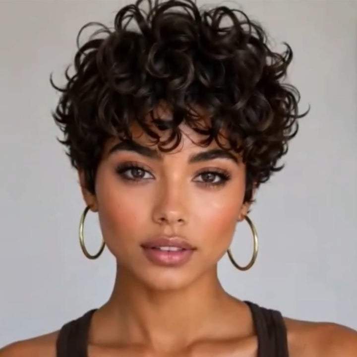 ailuxyhair-fr AILUXY Perruque Courte Pixie Bouclée | Boucles Décontractées Look Très Naturel