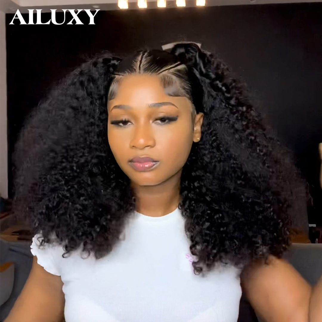 ailuxyhair-fr AILUXY Perruque Curly Tressée 13x4 Lace Frontal - 100% Cheveux Humains Comme la photo