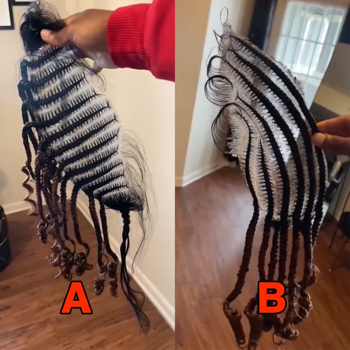 ailuxyhair-fr AILUXY Perruque frontale noir en dentelle transparente 13X6 avec tresses et effet naturel