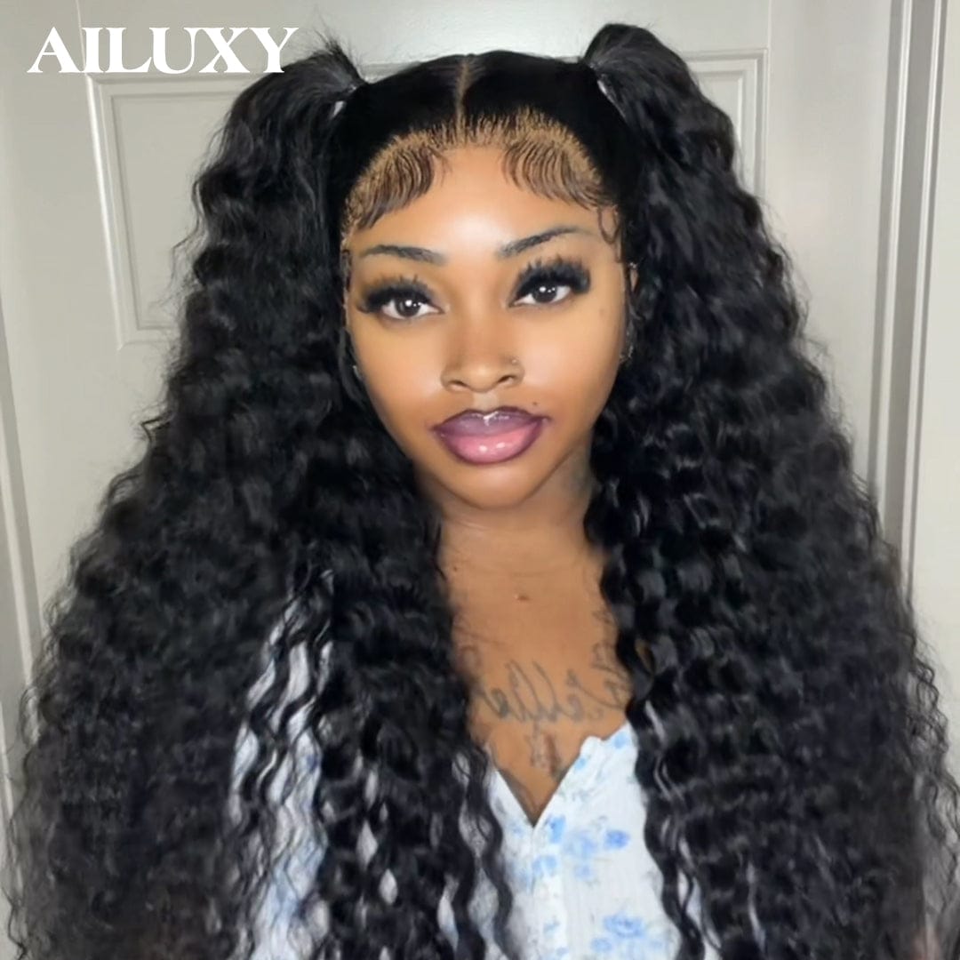 ailuxyhair-fr AILUXY Perruque Lace Front 13x4 Humaine Bouclée Profonde – Cheveux 100% Naturels pour un Look Glamour