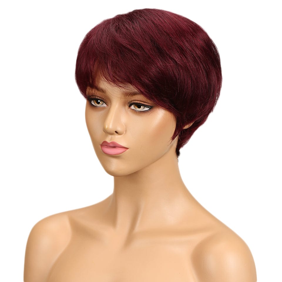 ailuxyhair-fr AILUXY Perruque Lisse 99J# avec design de coiffure machine sans colle 100% Cheveux Humains