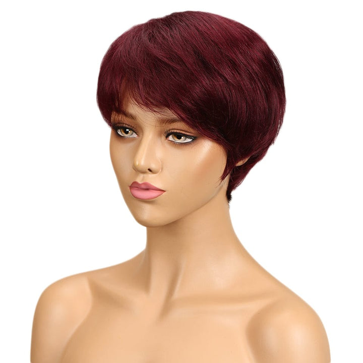 ailuxyhair-fr AILUXY Perruque Lisse 99J# avec design de coiffure machine sans colle 100% Cheveux Humains