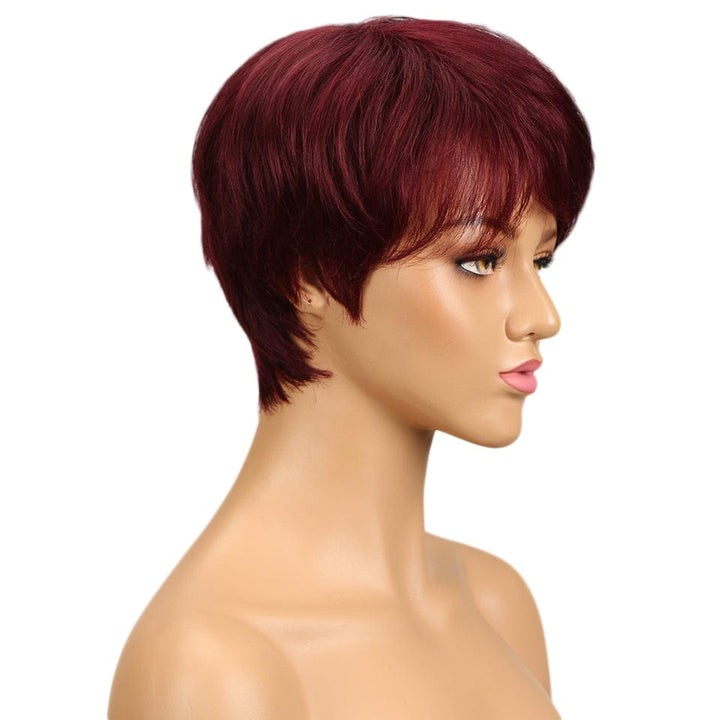 ailuxyhair-fr AILUXY Perruque Lisse 99J# avec design de coiffure machine sans colle 100% Cheveux Humains