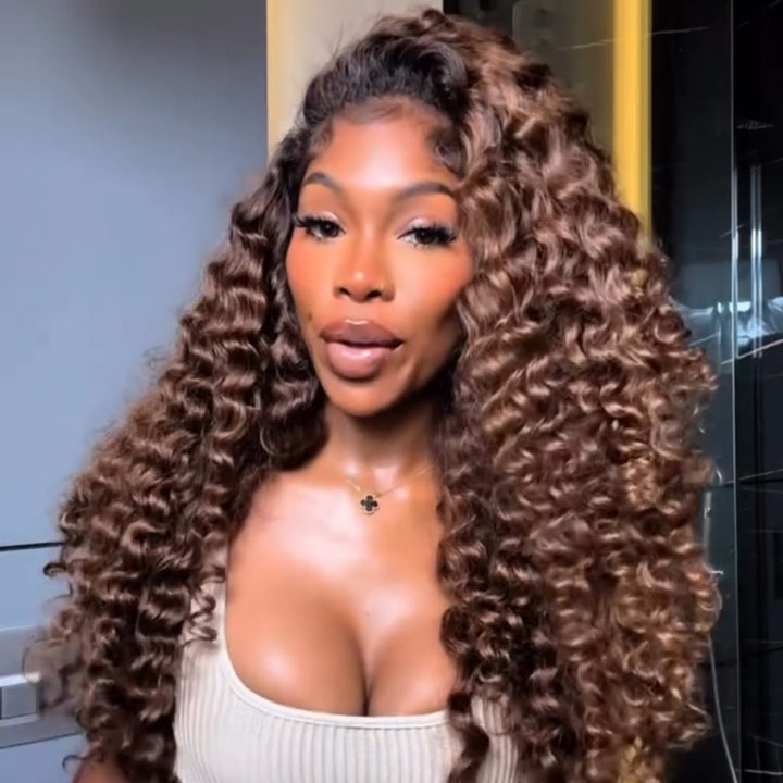 ailuxyhair-fr Ailuxy Perruque longue bouclée marron, boucles définies, grand volume, style afro glamour