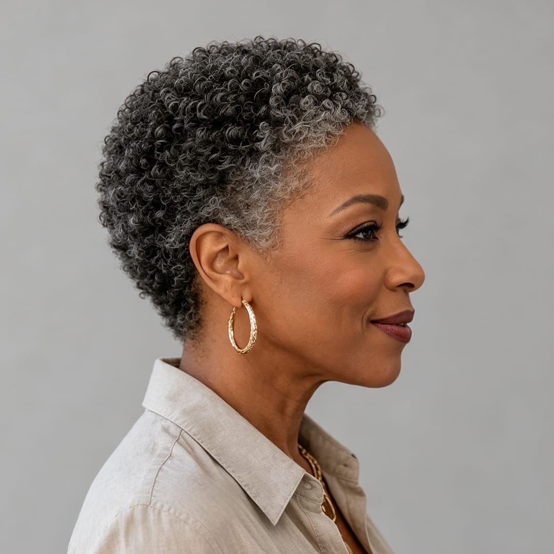 ailuxyhair-fr Ailuxy Perruque pixie courte bouclée | Noir ou gris argenté, style très naturel