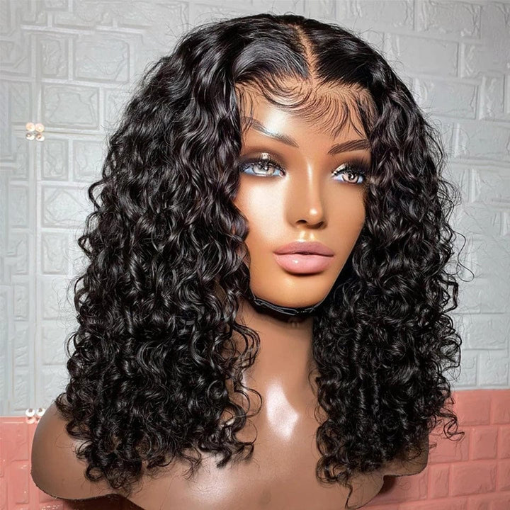 ailuxyhair-fr AILUXY Perruque Sans Colle 13x4 Lace Closure Perruque BOB Curly 200% densité 100% Cheveux humains comme sur la vidéo 2 - 3 jours reçus+Un beau cadeau