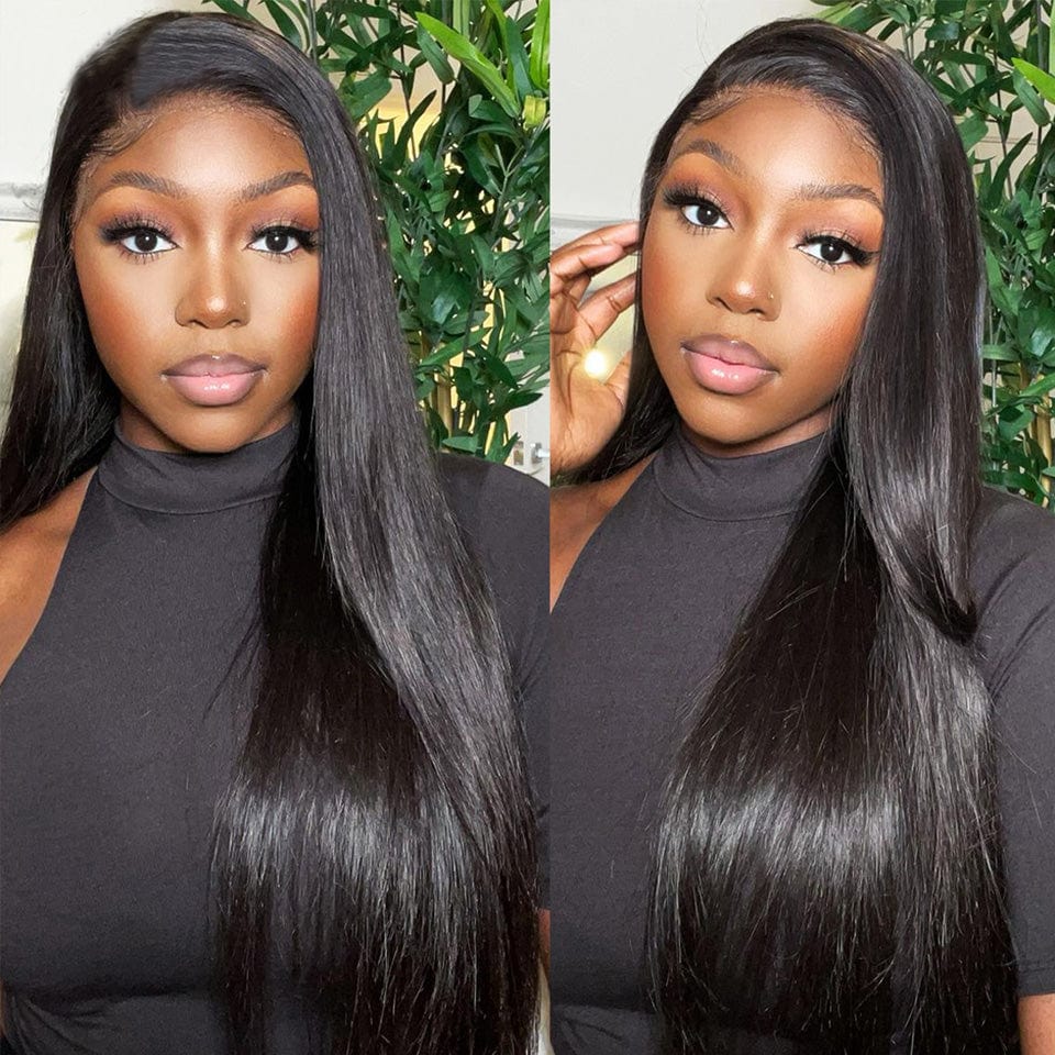 ailuxyhair-fr AILUXY Perruque Sans Colle 200%Densité 4X4 Lace Frontal Lisse Perruque  200% densité Vrais Cheveux Humains