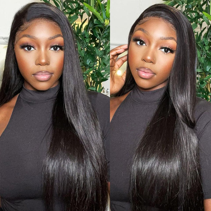 ailuxyhair-fr AILUXY Perruque Sans Colle 200%Densité 4X4 Lace Frontal Lisse Perruque  200% densité Vrais Cheveux Humains