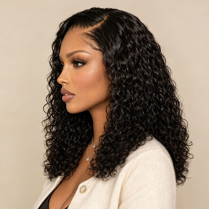 ailuxyhair-fr AILUXY Perruque Sans Colle 4x4 Lace Closure Perruque BOB Curly 200% densité 100% Cheveux humains