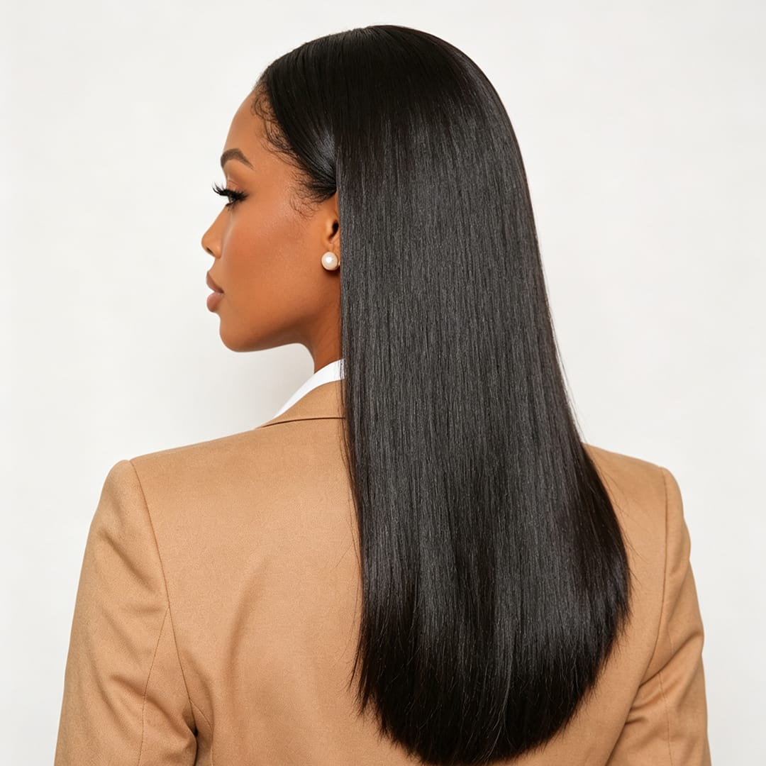 ailuxyhair-fr AILUXY Perruque Sans Colle 4x4 Lace Closure Perruque BOB Perruque Lisse 200% densité 100% Cheveux humains  comme sur la vidéo 2 - 3 jours reçus+Un beau cadeau