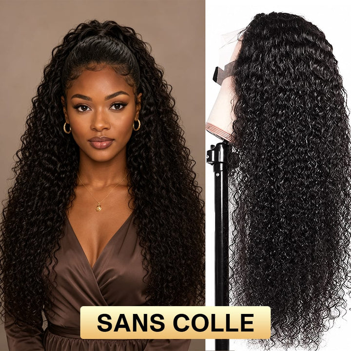 ailuxyhair-fr AILUXY Perruque Sans Colle 4x4 Lace Frontal Perruque Curly Vrais Cheveux Humains