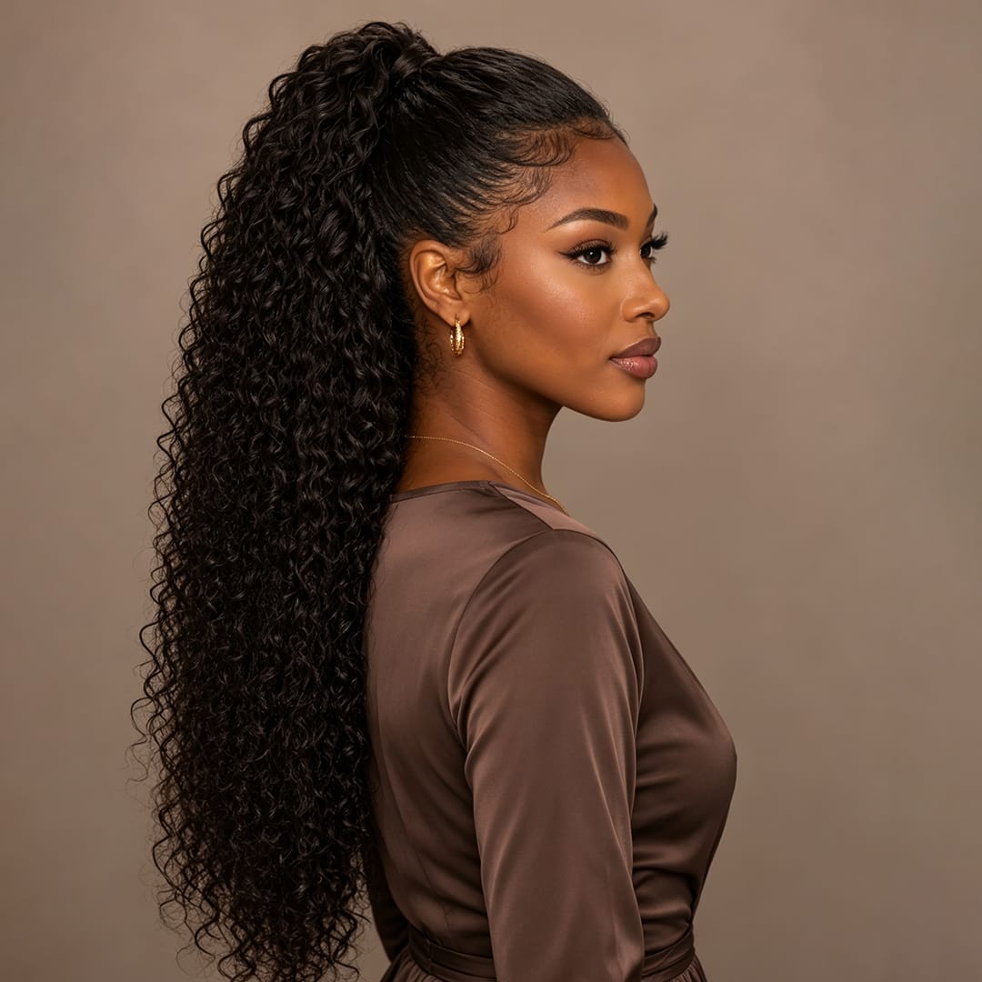 ailuxyhair-fr AILUXY Perruque Sans Colle 4x4 Lace Frontal Perruque Curly Vrais Cheveux Humains