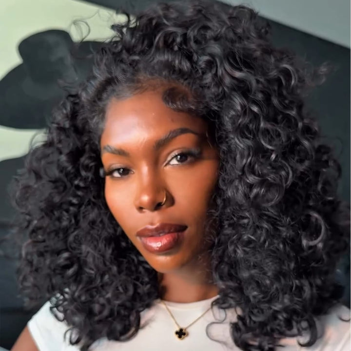 ailuxyhair-fr AILUXY Perruque Semi‑Machine Couleur Naturelle, Petites Boucles Crépues, Rendu Ultra‑Naturel